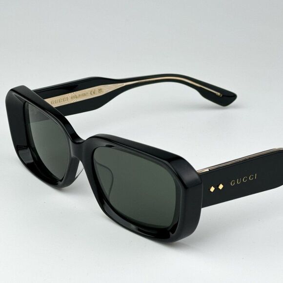 NEW Gucci GG1531SK 001 Black Grey Unisex Rectangle Sunglasses GG 1531SK main image 5